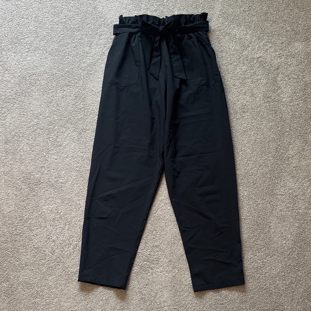 Albion Black Tie-Waist Trousers